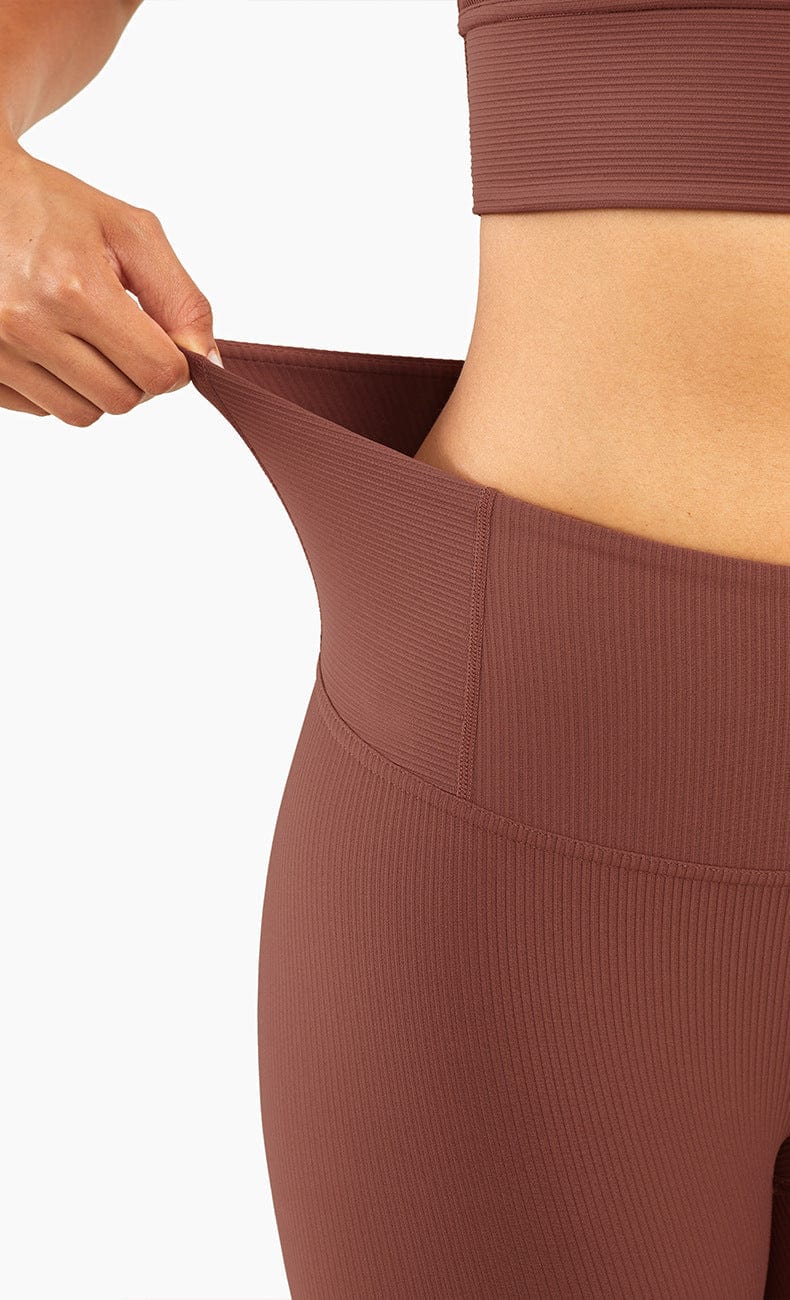 Leggings de cintura media con canalé 