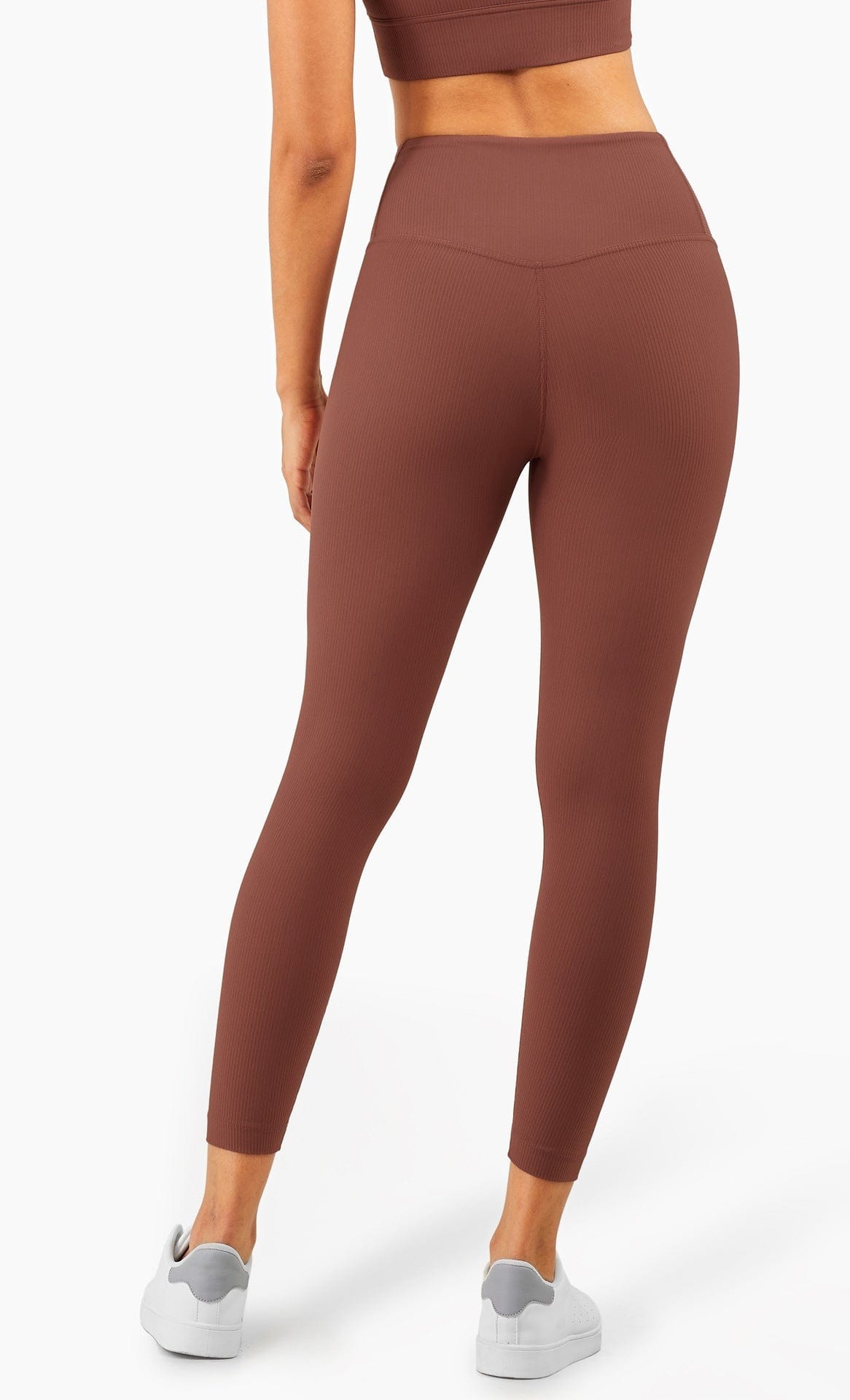 Leggings de cintura media con canalé 