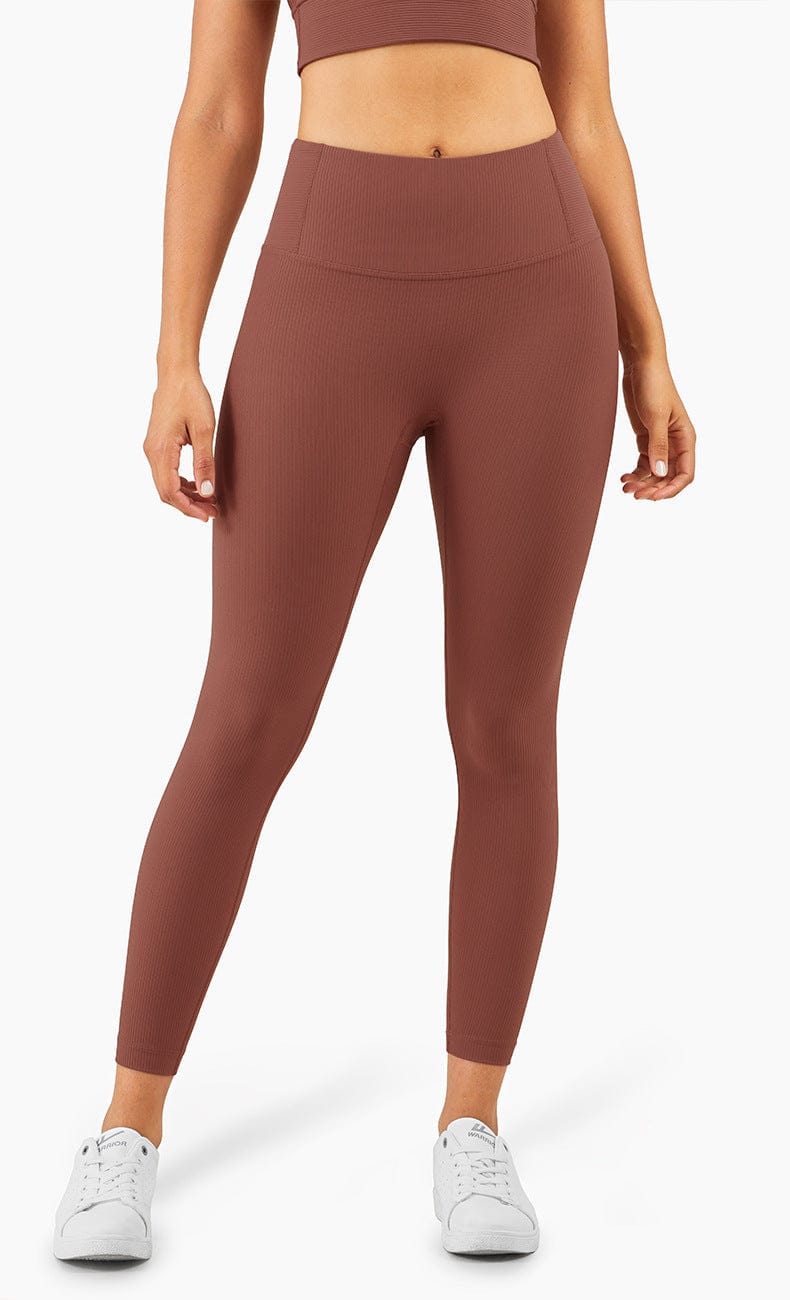Leggings de cintura media con canalé 