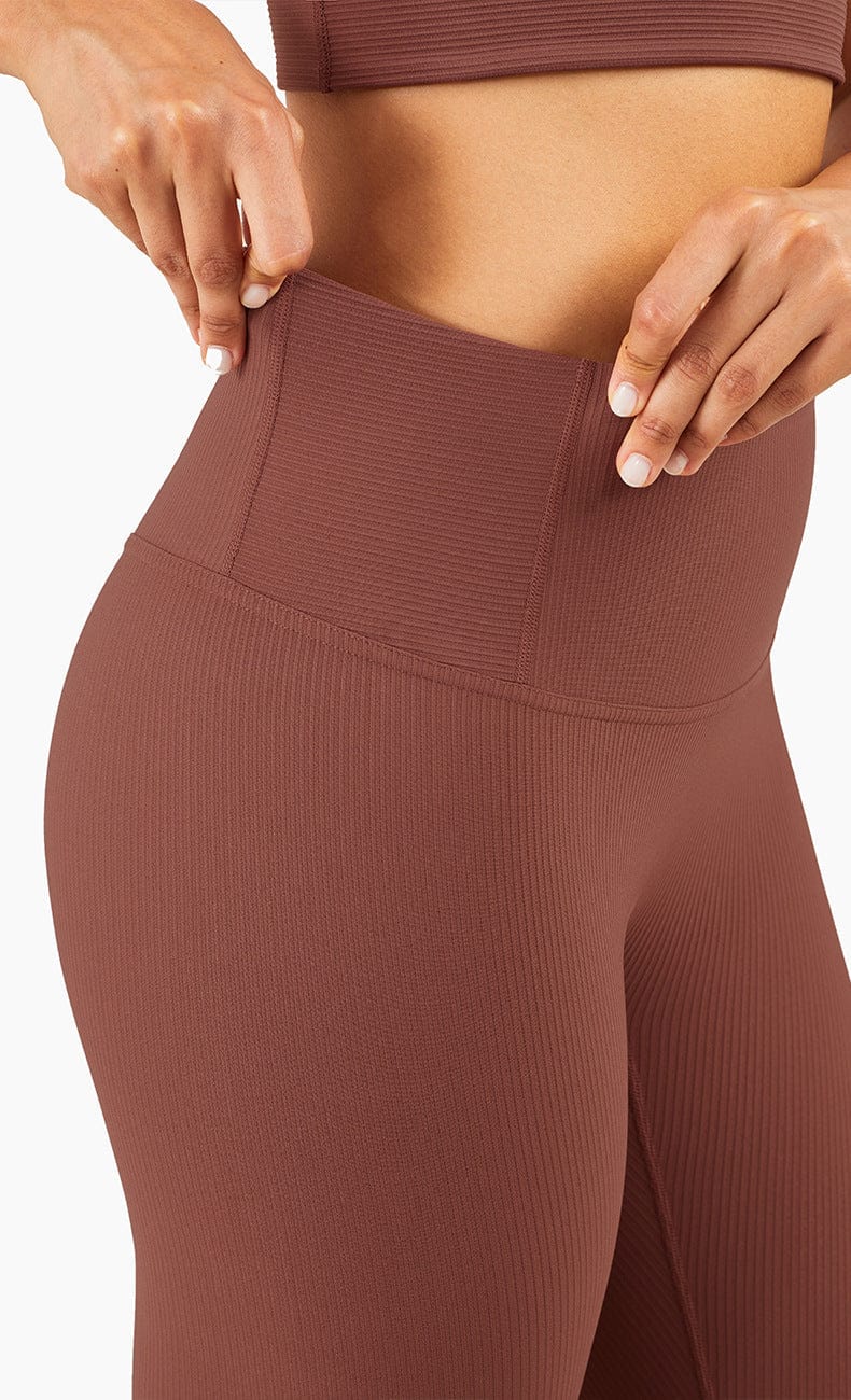Leggings de cintura media con canalé 