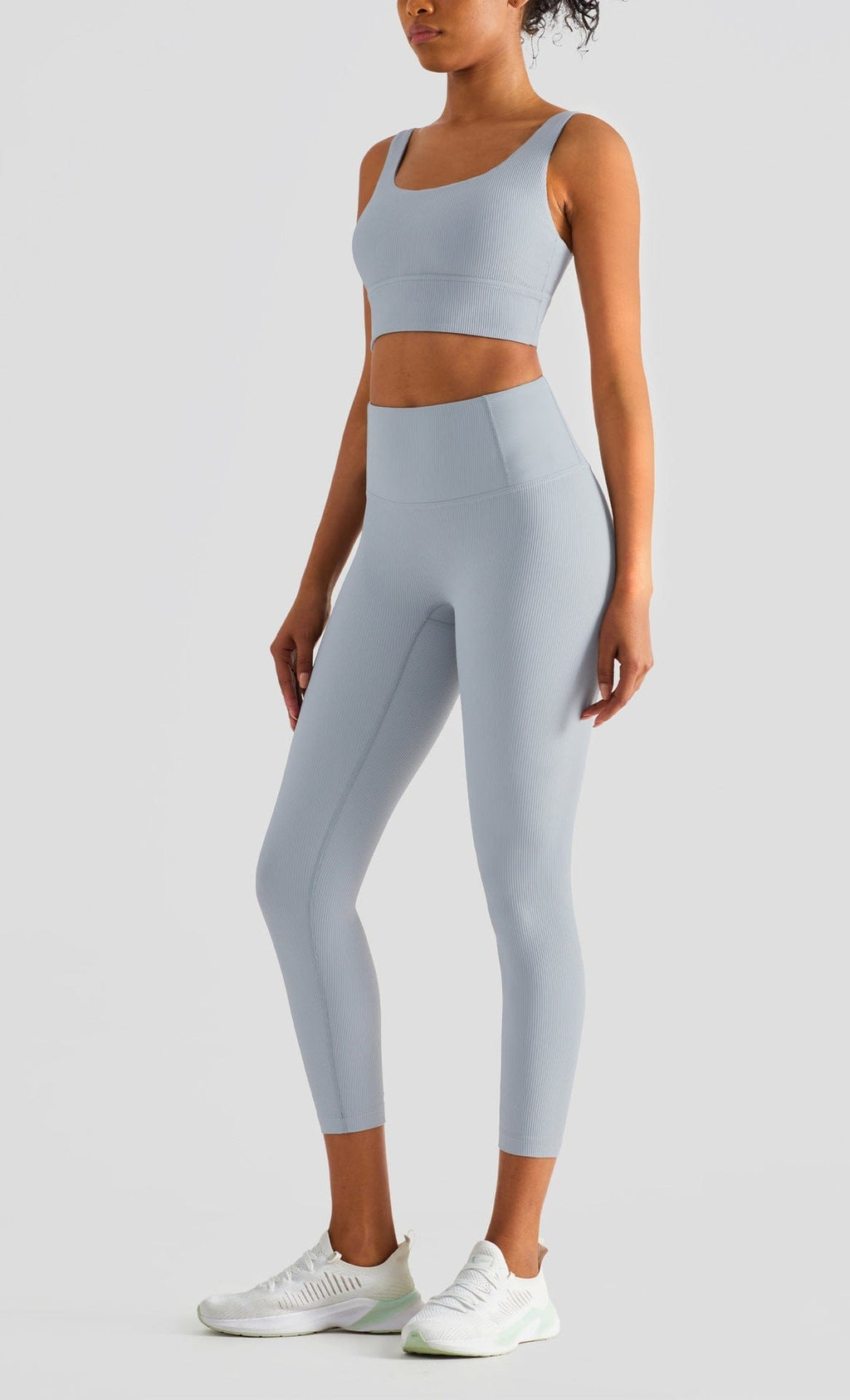 Leggings de cintura media con canalé 