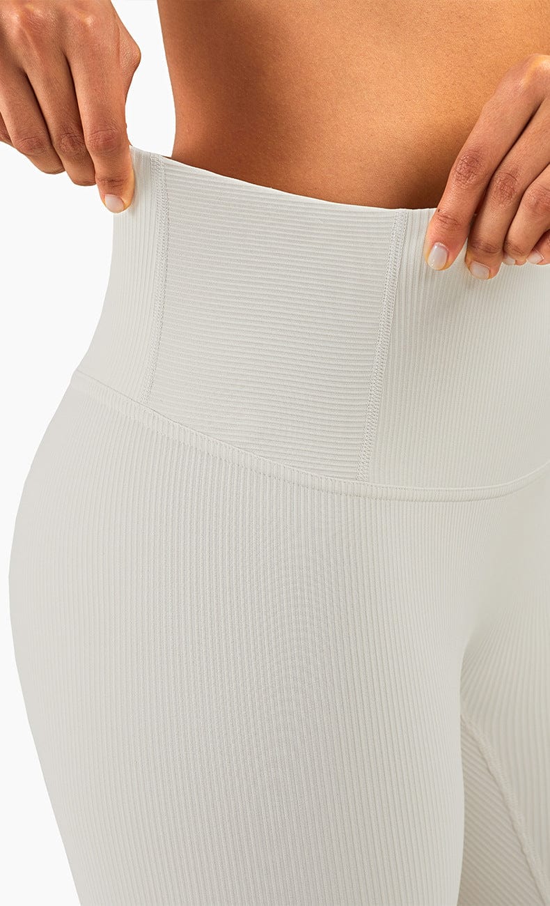 Leggings de cintura media con canalé 