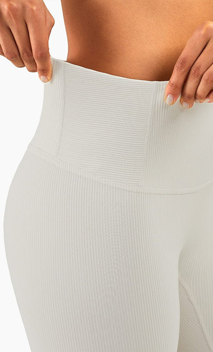 Leggings de cintura media con canalé 