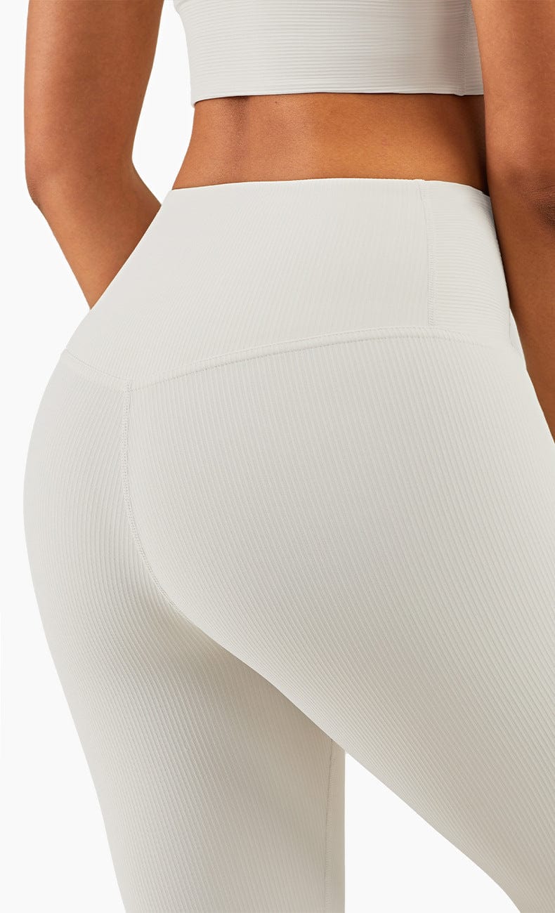 Leggings de cintura media con canalé 