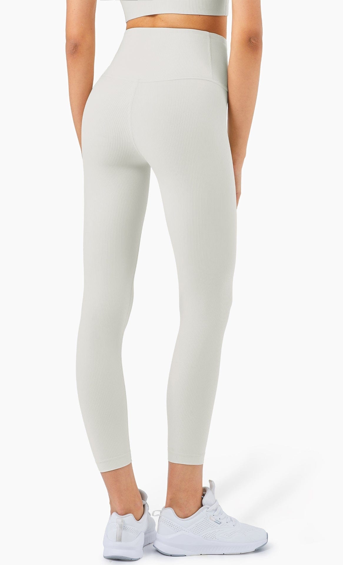 Leggings de cintura media con canalé 