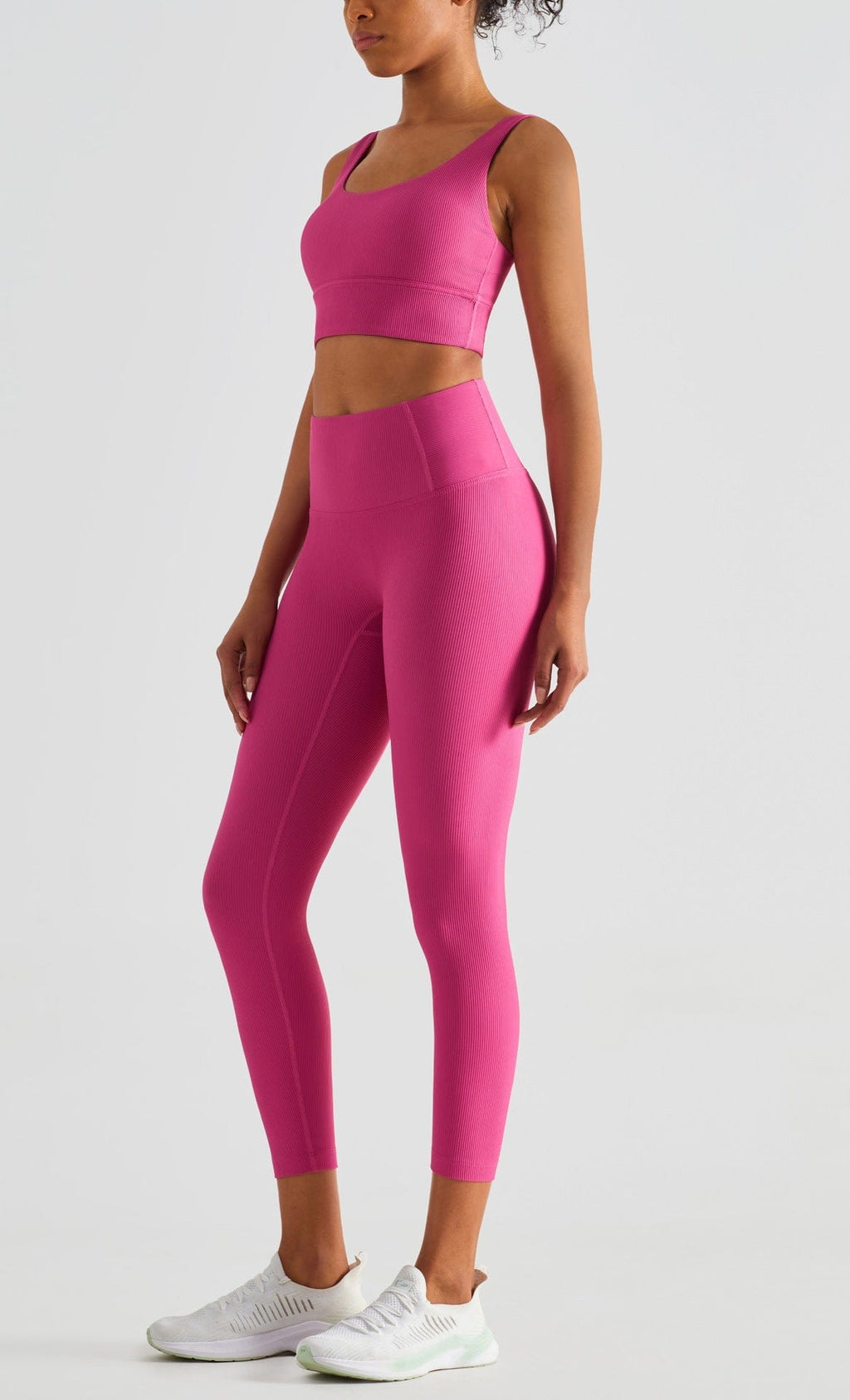 Leggings de cintura media con canalé 