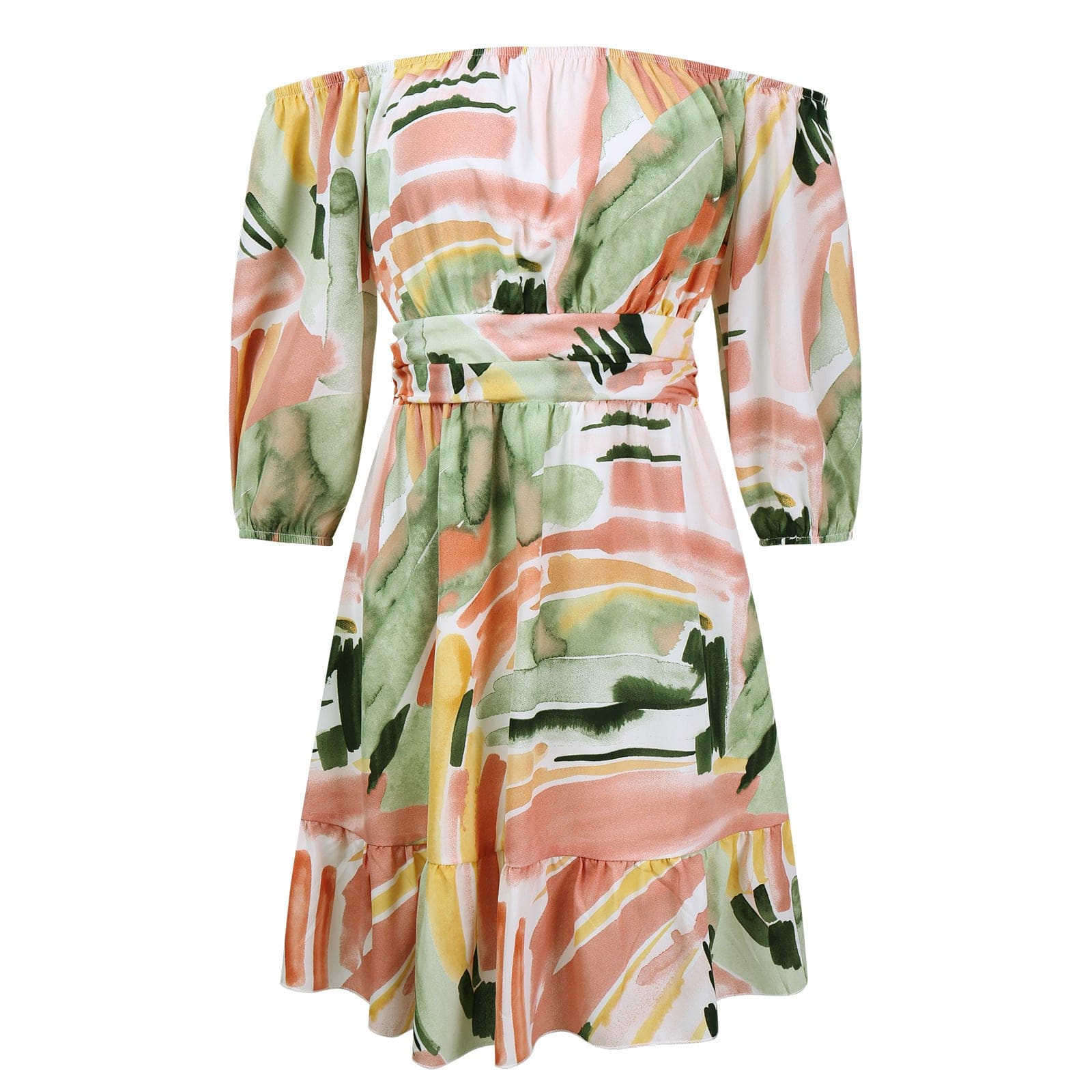 Abstract Print Tie Back Dress