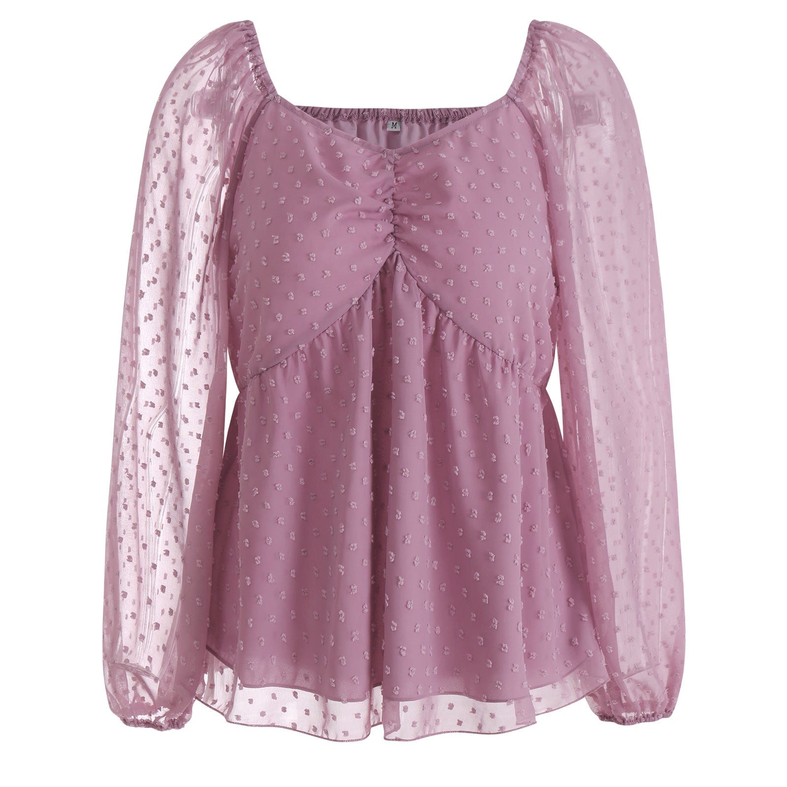 Clip Dot Sweetheart Neck Blouse