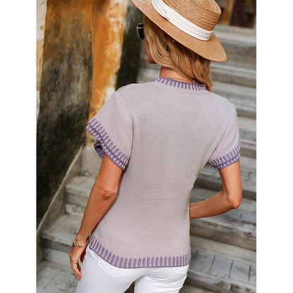 Camisa de punto con bordado en contraste