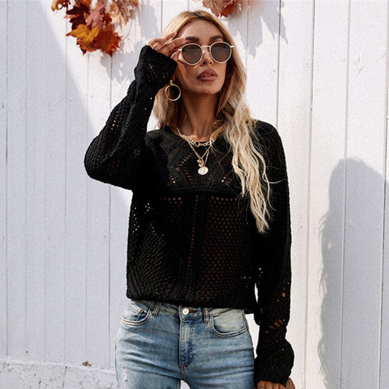 Mesh Crochet Knit Sweater