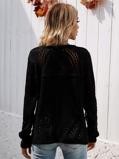 Suéter de punto de crochet de malla