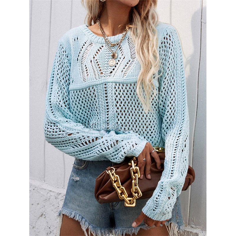 Mesh Crochet Knit Sweater