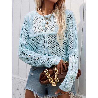 Suéter de punto de crochet de malla