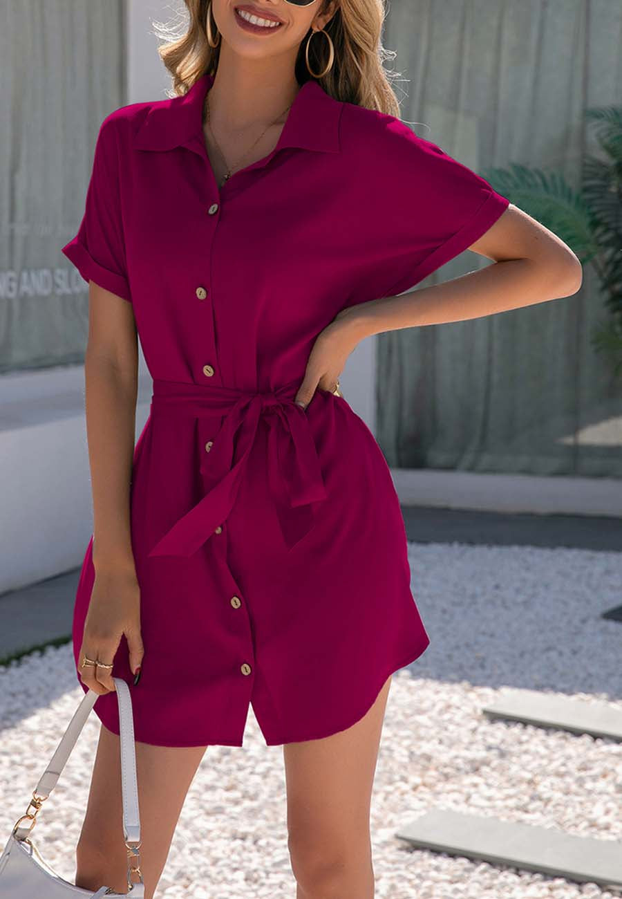 Vestido camisero con cuello abotonado