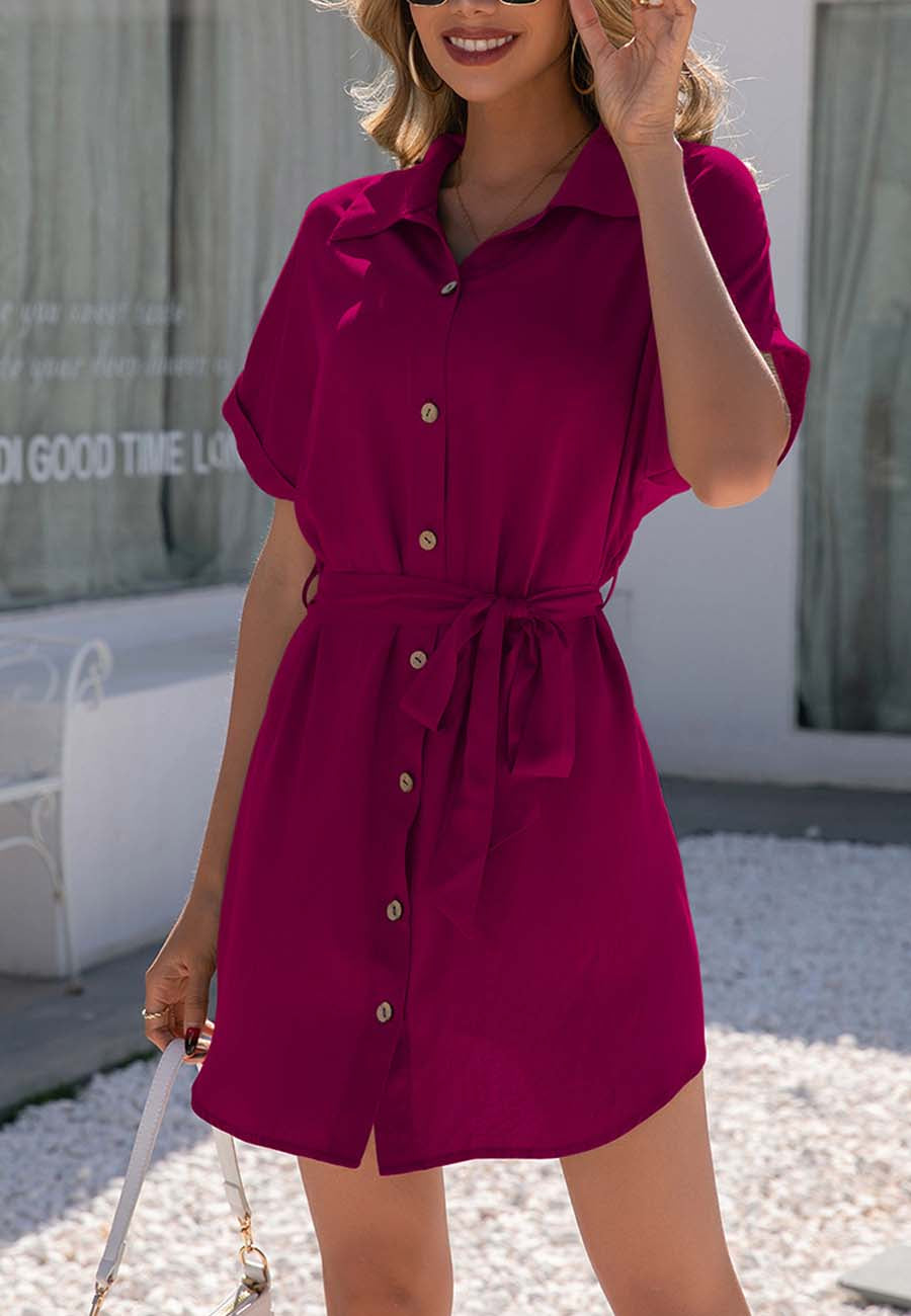 Vestido camisero con cuello abotonado