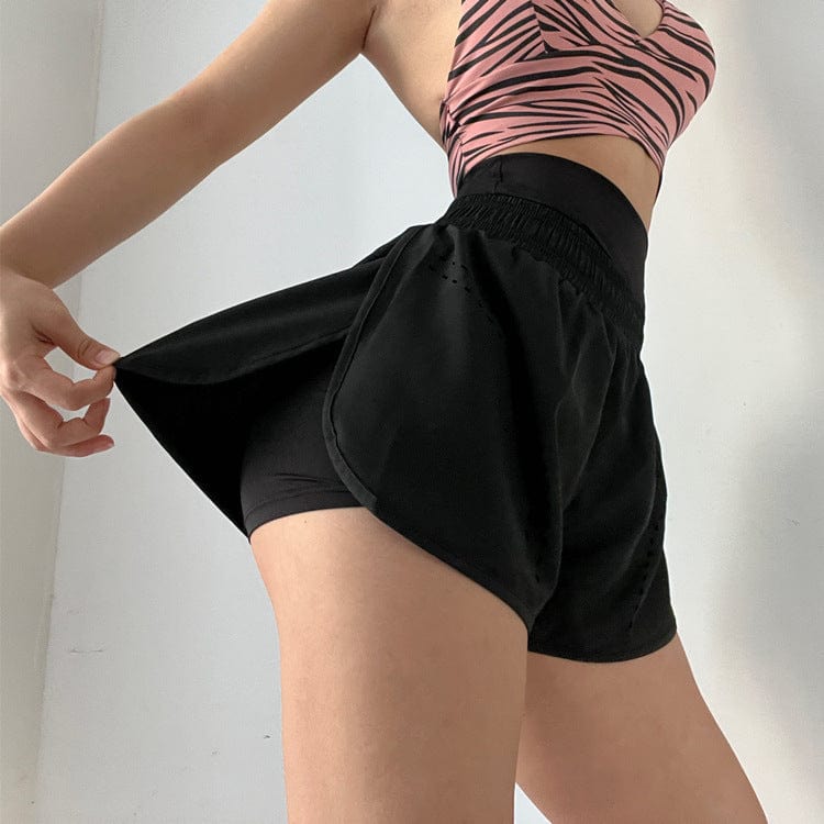Pantalones cortos deportivos con cintura alta y forro