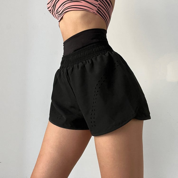 Pantalones cortos deportivos con cintura alta y forro
