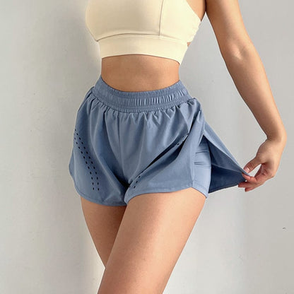 Pantalones cortos deportivos con cintura alta y forro