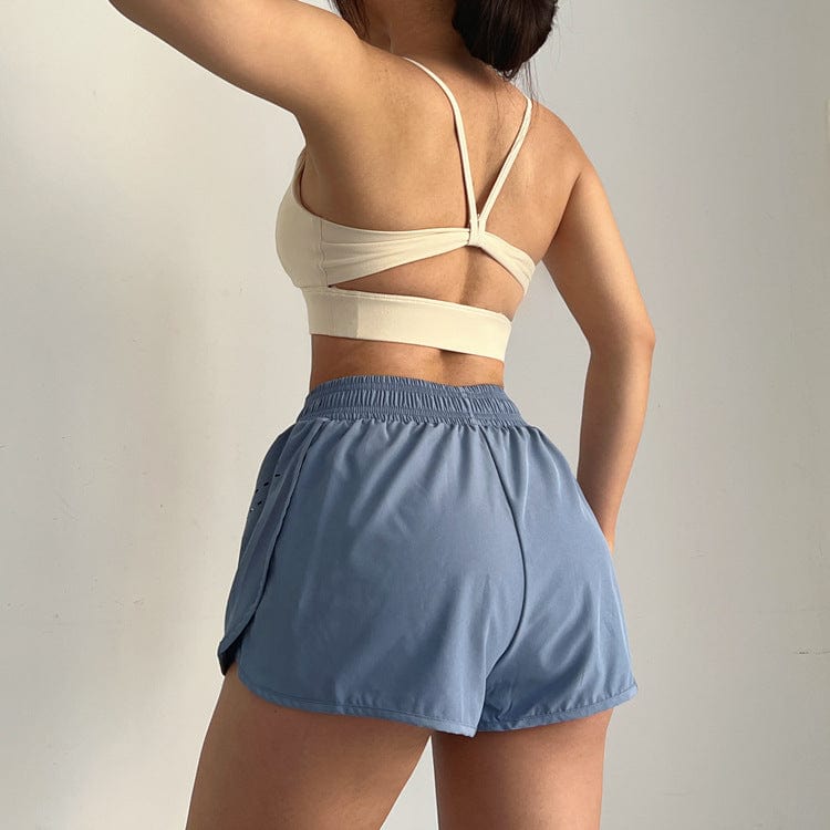 Pantalones cortos deportivos con cintura alta y forro