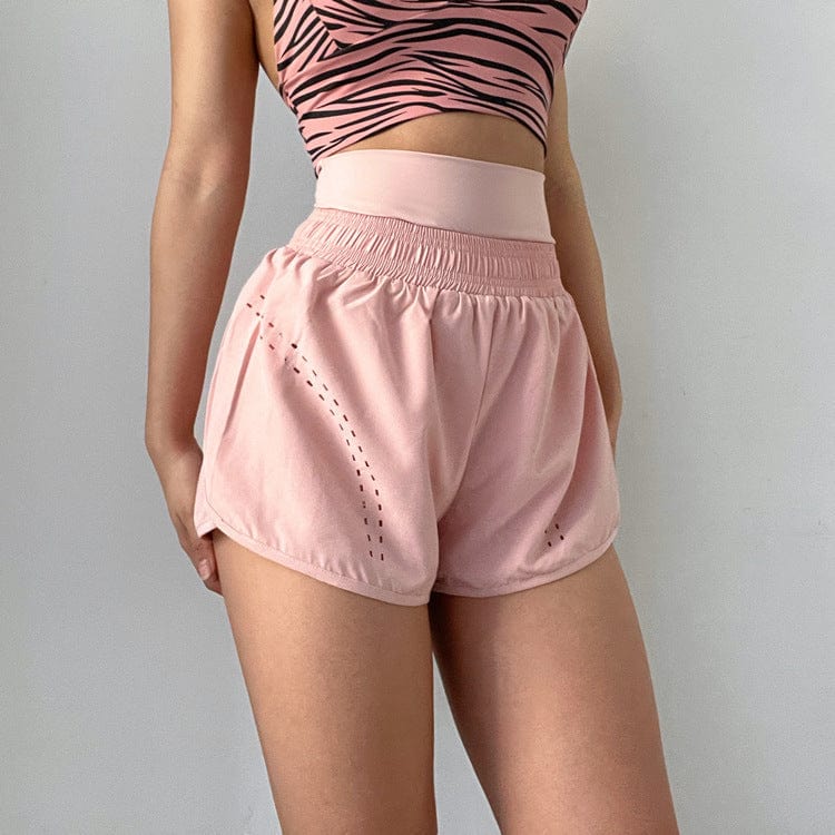 Pantalones cortos deportivos con cintura alta y forro