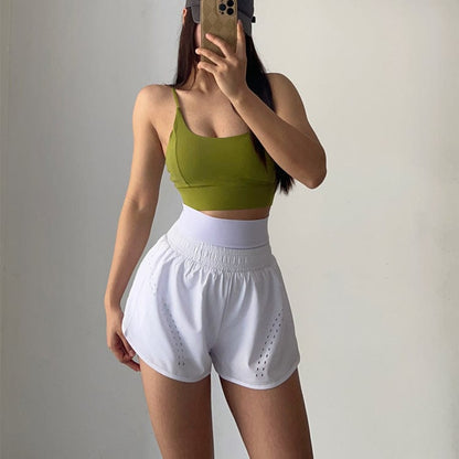 Pantalones cortos deportivos con cintura alta y forro