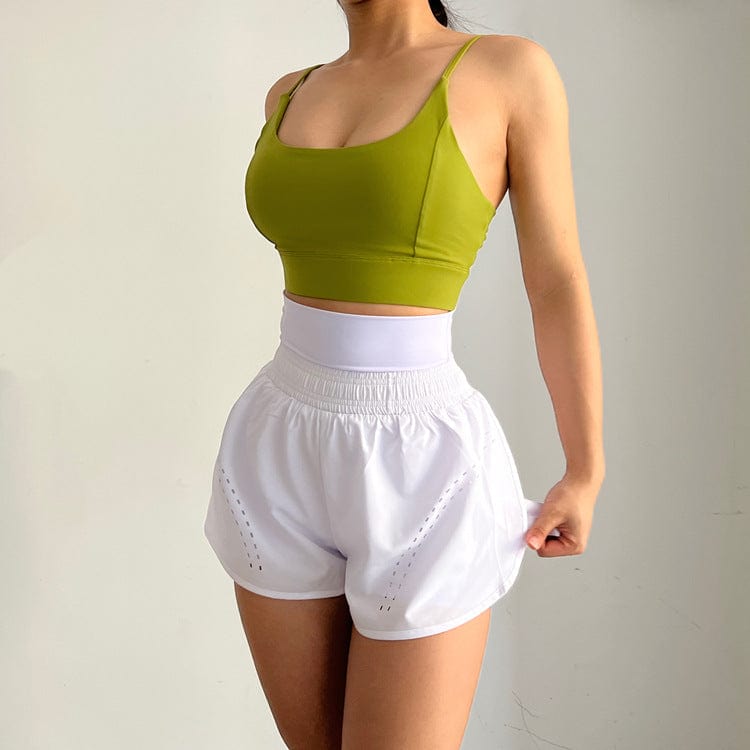 Pantalones cortos deportivos con cintura alta y forro