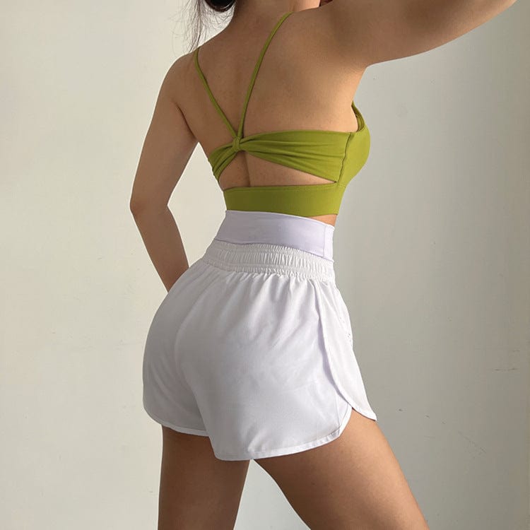 Pantalones cortos deportivos con cintura alta y forro