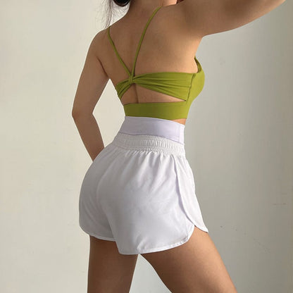 Pantalones cortos deportivos con cintura alta y forro