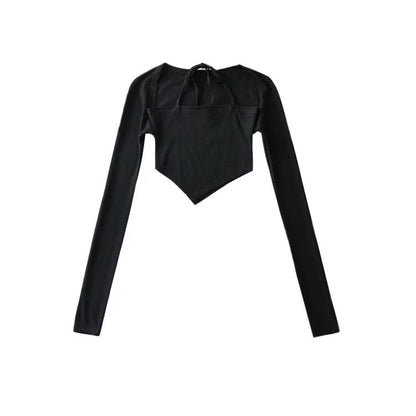 Tie Neck Asymmetrical Hem Top