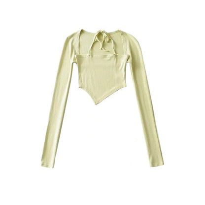 Tie Neck Asymmetrical Hem Top