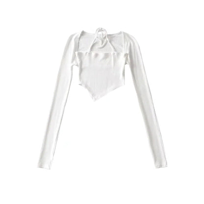 Tie Neck Asymmetrical Hem Top