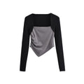 Two Tone Asymmetrical Hem Top