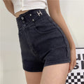 Triple Button Denim Shorts