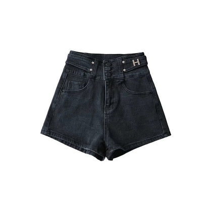 Triple Button Denim Shorts