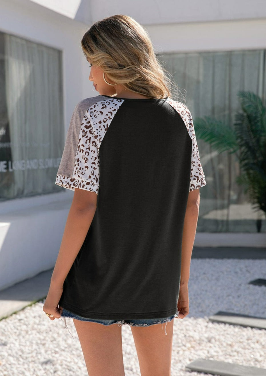 Camisa básica de leopardo en dos tonos