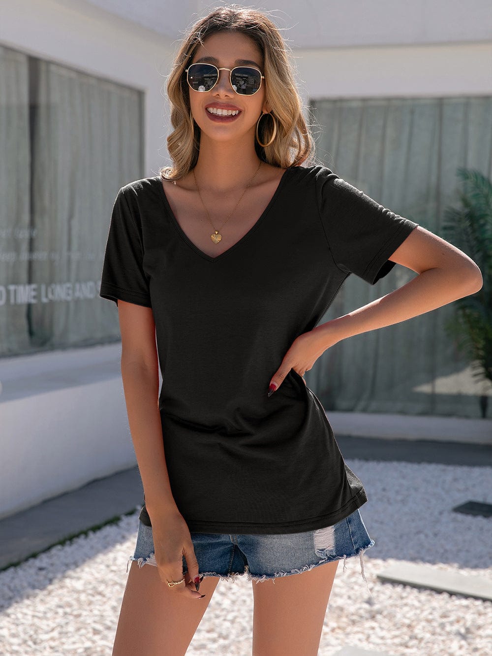 Scallop Lace Back Trim Shirt