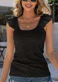Blusa con detalle de volantes de crochet