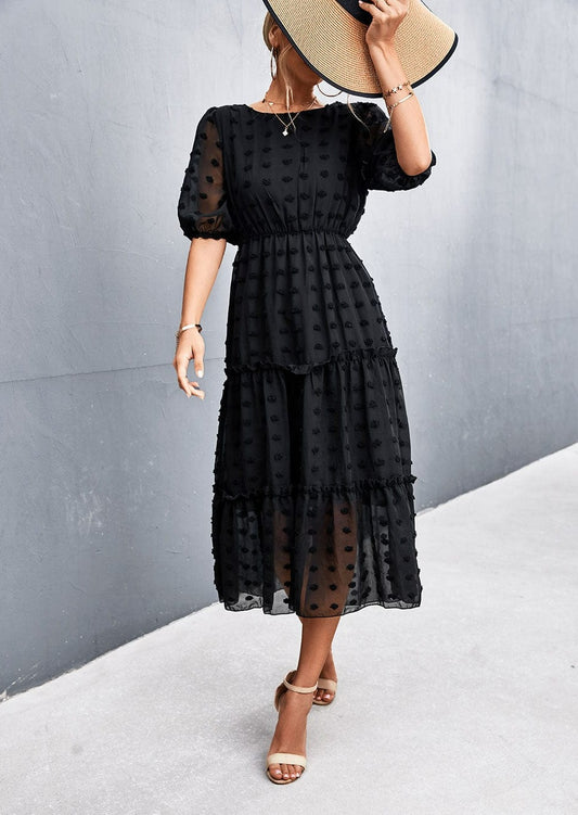 Clip Dot Tiered Dress