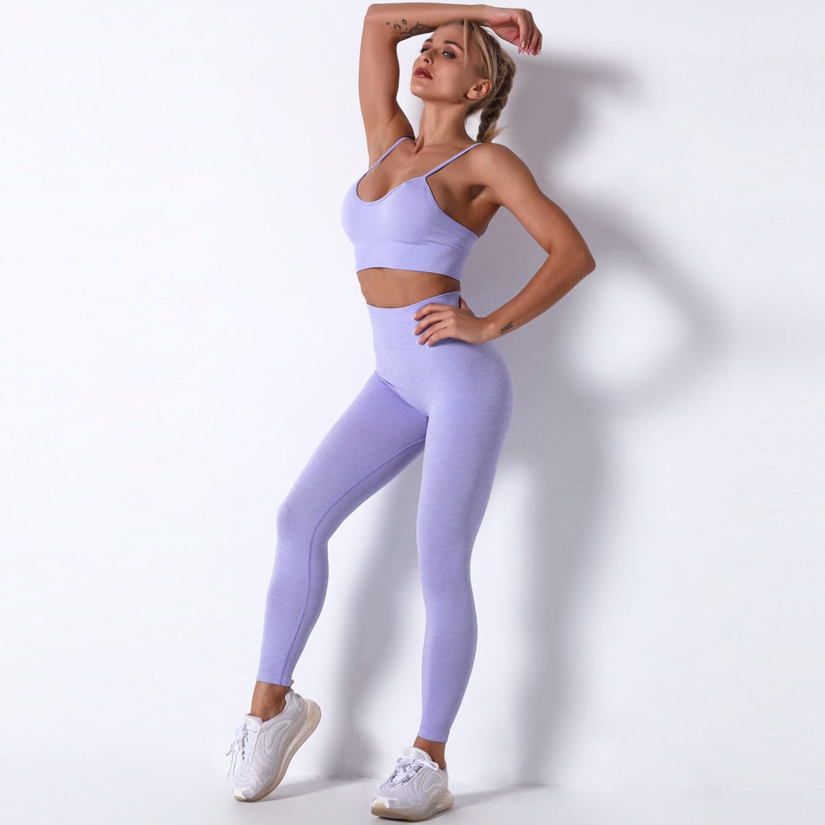 Conjunto de mallas con espalda cruzada y fluidas