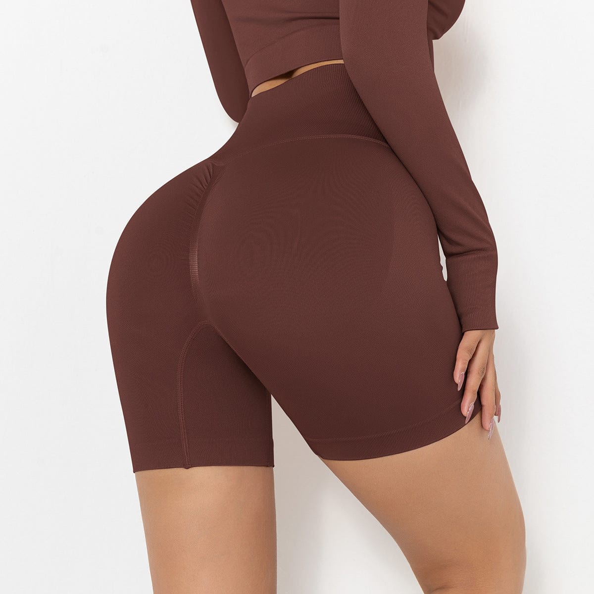 Ribbed High Rise Sculpting Biker Shorts