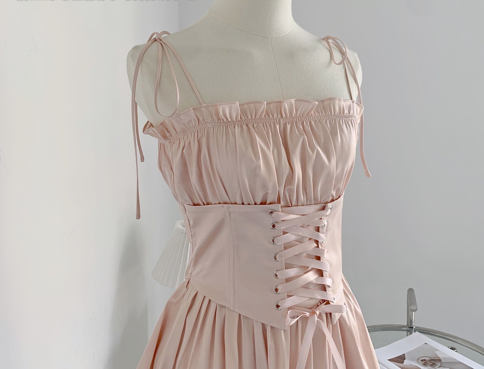 Ruched Lace Trim Dress