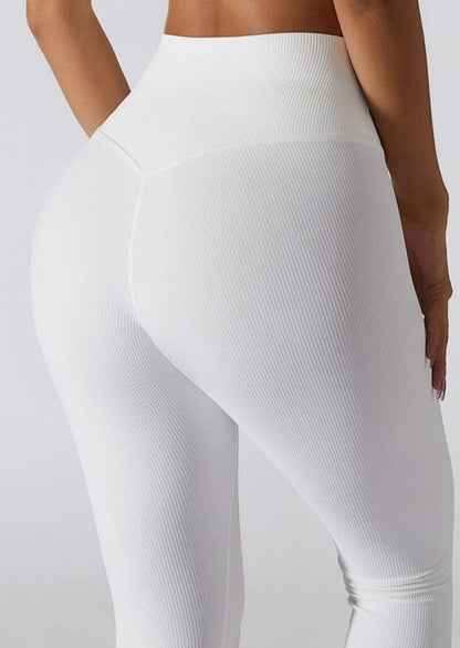 Ribbed High Rise Contouring Lifting Fitness Leggings