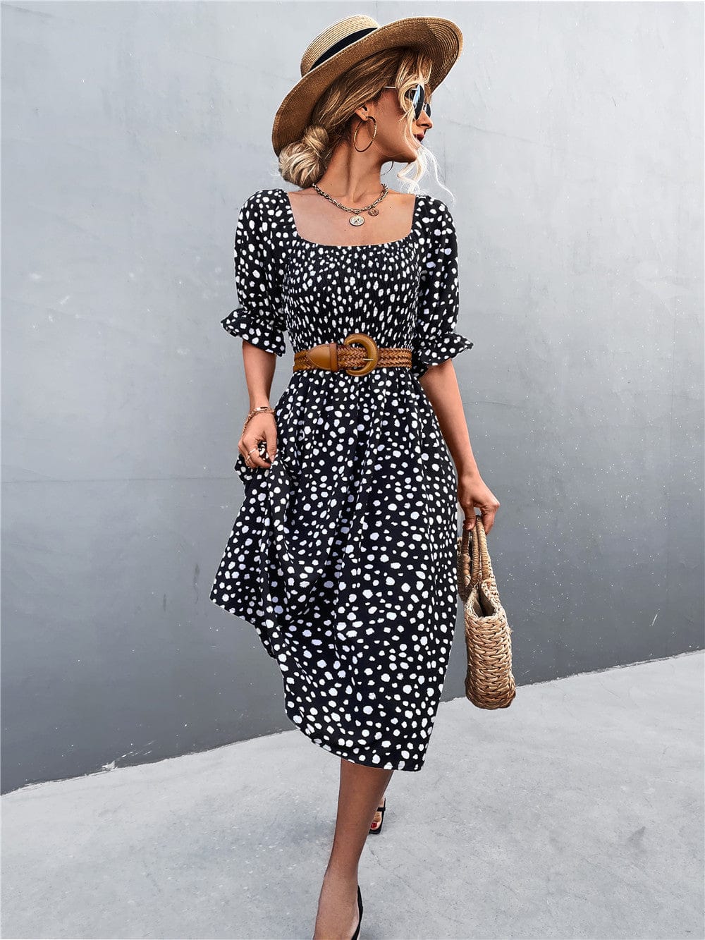 Cheetah Square Neck Dress