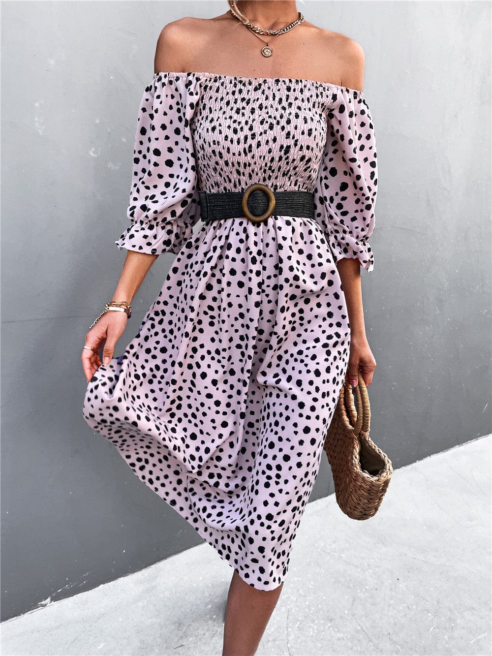 Cheetah Square Neck Dress