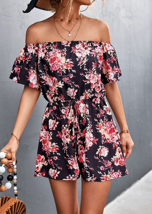 Off Shoulder Floral Summer Romper