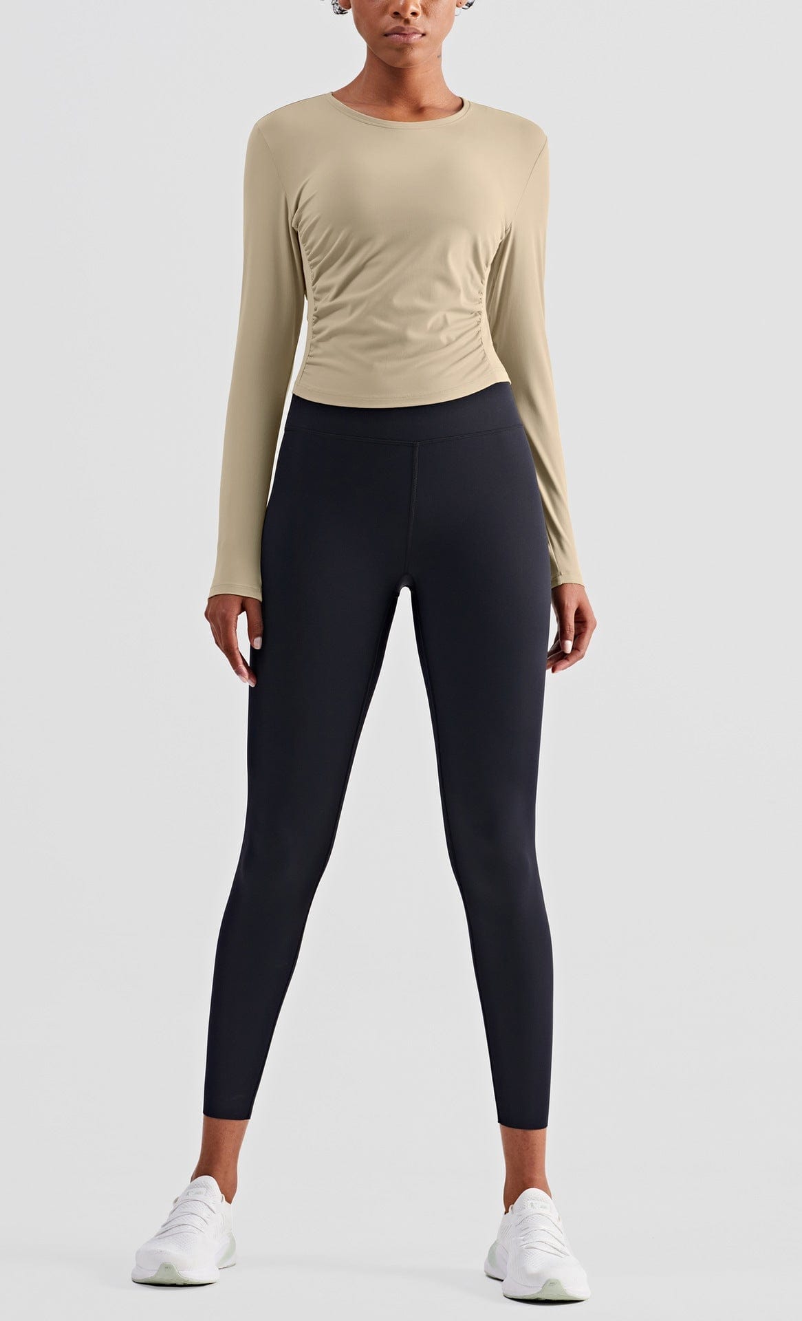 Stretchy Ruched Long Sleeve Active Shirt