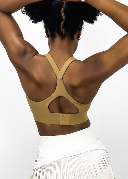 Sujetador deportivo ajustable con espalda cruzada