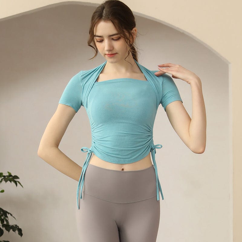 Top corto deportivo para dormir con cordón ajustable