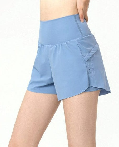 Pantalones cortos deportivos relajados con doble forro