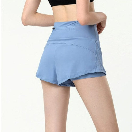 Pantalones cortos deportivos con bolsillo trasero con cremallera